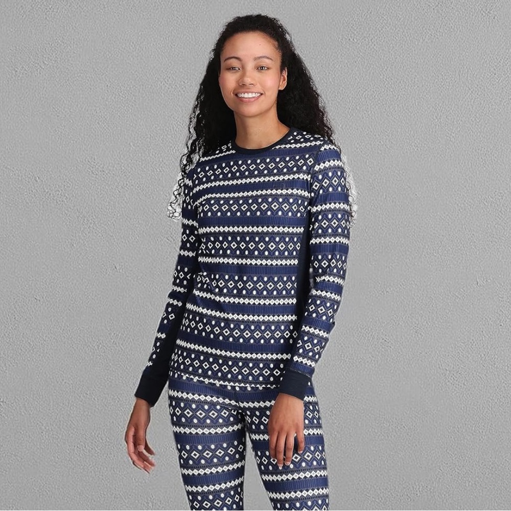 Navy and White Patterned Women's Top - Picture 7 of 12